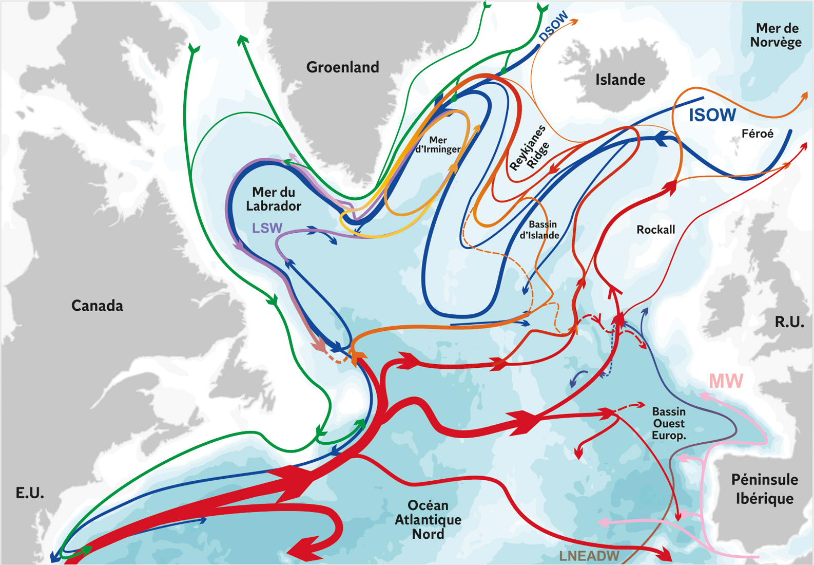 carte courants océaniques