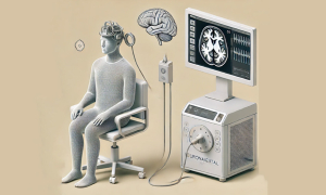 illustration 3D d'une personne effecutant dans analyses du cerveau