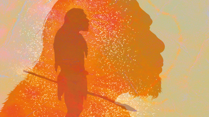 image stylisée de l'homme de Néandertal