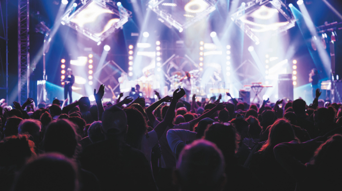 rassemblement lors d'un concert en festival