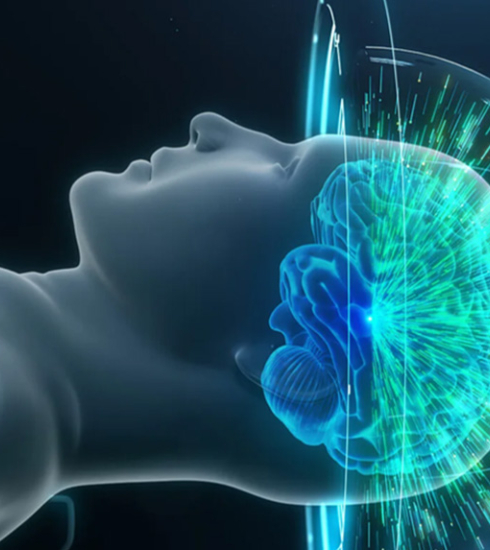 Illustration d'une personne allongée, avec le cerveau qui brille